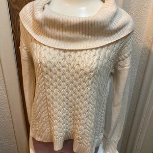 American Eagle Cowl Neck Sweater Chunky Knit Sweater Size Small Color White